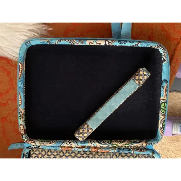 Vera Bradley 12" mini Laptop  Hard Case w/Shoulder Strap in Bali Blue EUC - Picture 7 of 11